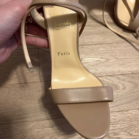 christian louboutin tan loubi queen heeled sandals size 41 - Picture 5 of 6